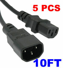 (LOT OF 5) 10FT Power Extension Cord C13 to C14 18AWG  picture