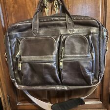 Samsonite Brown Leather Computer Travel Bag Over The Shoulder Pre-owned picture