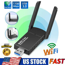 1300Mbps 2.4G/5G Dual Band USB Wireless WIFI Adapter WIFI 6 Network Dongle USA picture