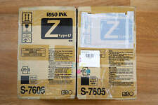 Lot of 2 Cosmetic Riso S-7605 Z Type Black Ink Cart Riso - EZ 200/EZ 391U/RZ-977 picture