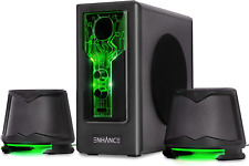 SB 2.1 Computer Speakers with Subwoofer - Green LED Gaming Speakers, High Excurs picture