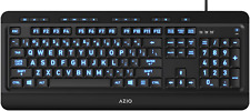 Lighted Computer Keyboard Full Size LED Backlight Multimedia Large Print 3 Color picture