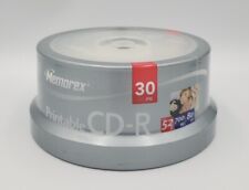 30 Pack Memorex 52X White Inkjet Printable 700MB CD-R New/Sealed picture