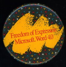 Vintage Rare 1987 FREEDOM OF EXPRESSION MICROSOFT WORD 4.0 DOS 2-1/4