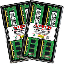 A-Tech 32GB 4x 8GB PC3-14900E ECC Unbuffered DDR3 1866MHz DIMM Server Memory RAM picture