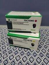 NEW Lot of 2 Genuine Lexmark 70C10Y0 High Yield Toners Magenta & Yellow 70C1XY0 picture