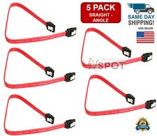 5-Pack 18” SATA III Cables Straight to Straight Angle SSD HDD Hard Drive Red picture