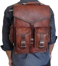 Handmade World Brown Vintage Leather Backpack Laptop Messenger Bag 12