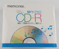 Memorex 700MB/80-Minute 40x Music CD-R Media - 10-Pack with Slim Jewel Cases picture