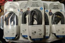 LOT of 5, BELKIN IEEE 1284 PRINTER CABLE 10ft, DB25 TO CENTRONICS 36, F2A046A10  picture