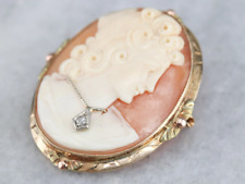 Vintage Diamond Cameo Brooch or Pendant picture