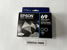 Epson 69 Black Ink Cartridge DUAL PACK OEM NEW Sealed 2022 Date C120 CX5000 picture