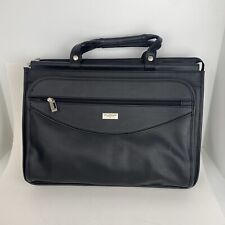 U.S. Luggage New York Black Leather Briefcase Laptop Bag picture