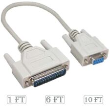 1FT 6FT 10FT DB9 9-Pin Serial Female to DB25 25-Pin Male Adapter Converter Cable picture