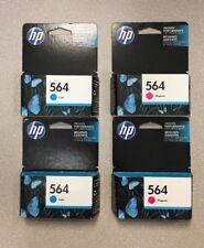 Genuine New Lot of 4 Hp 564 Cyan, Magenta (CB318WN), (CB319WN) Ink Cartridges picture