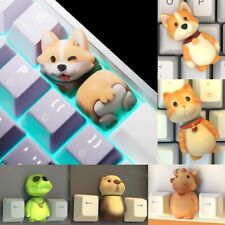 2PC Game Party Animals Cute Pets Keycap for Cross Shaft Mechanical Keyboard Gift picture