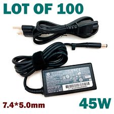 Lot of 100 Genuine 45W HP AC Power Supply Adapter 19.5V 2.31A 7.4*5.0mm & Cord picture