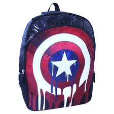 Marvel Captain America Drip Shield Laptop Backpack Black Book Bag picture