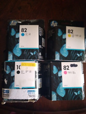 set HP 82 Yellow cyan magenta HP 10 Black   Ink Cartridges   FAST SHIP 2013/18 picture