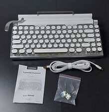 Retro Typewriter Keyboard 7KEYS Vintage w Bluetooth 5.0 Pearl-White picture