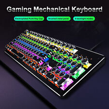 T70 Keyboard Shock proof Fine Workmanship Gaming Pc Blue Wired Keyboard 104 picture