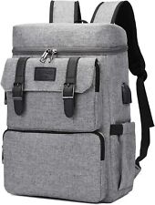 YALUNDISI Vintage Backpack for Men Women Laptop Bookbags Grey  picture