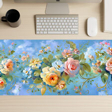 Roses Gaming Mouse Pad, Floral Mousepad, Extended Deskmat, Computer Desk Mat picture