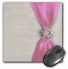 3dRose Pale Pink Satin Ribbon with Jewel MousePad picture