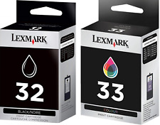 New Genuine Lexmark 32 33 2PK Ink Cartridges In Bags P Series P6350 P4330 P4350 picture