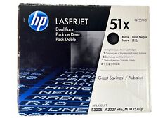HP 51X  2 Pack Black High Yield Toner Genuine OEM LASERJET Dual Pack Q7551XD picture
