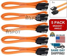5-Pack 18” SATA III Cables Straight to Straight Angle SSD HDD Hard Drive Orange picture