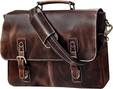 RUSTIC TOWN Leather Laptop Messenger Bag for Men - Top Grain Leather...  picture