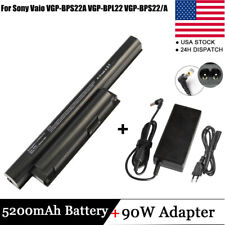 Battery + 90W Charger for Sony Vaio VGP-BPS22 VGP-BPS22A VGP-BPL22 VGP-BPS22/A picture