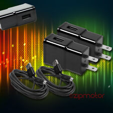 2X 2A POWER ADAPTER+6FT MICRO USB CABLE SYNC CHARGER BLACK DROID ONE EVO MOTO X picture