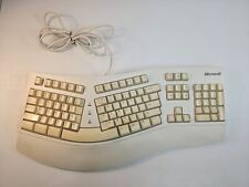 Vintage Microsoft Natural Ergonomic PS/2 Wired Keyboard 59758 White  picture