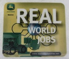 Vtg John Deere Waterloo Tractor EMPLOYEE MOUSE PAD 'Real Jobs' Macbook Hp Dell picture