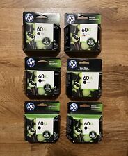 Lot Of 5 HP 60XL Original Black Ink Cartridges And 1 Tri Color All expired 2013 picture