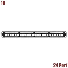 24 Port Keystone Jack Blank Patch Panel Rack Mount Network Cat6a RJ45 19