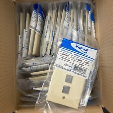 ICC Box of 25 IC107F03IV Flat Faceplate Ivory 1-Gang 3-Port NEW picture
