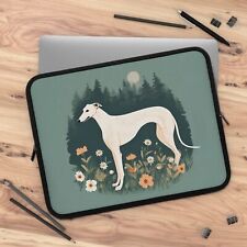 Greyhound cottagecore Laptop Sleeve, Cute floral Botanical fairycore laptop case picture