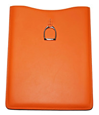 $395 Polo Ralph Lauren Leather Document Tablet Sleeve Folder Case Orange Italian picture