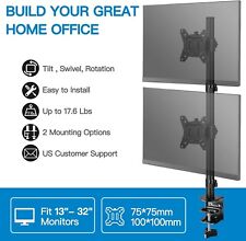 Vertical Dual Monitor Mount Stacked Monitor Mount Height Adjustment Grommet Base picture