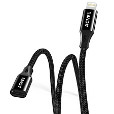 AGVEE 2 Pack 3.3Ft Lightning Extension Cable, Braided Female to Male Extender Fu picture