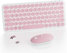 ✨ Wireless Pink & White Mini Keyboard Mouse Combo - Perfect for Travel (NEW) picture