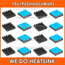 19x19x5mm Zigzag Silver / Black Aluminum Heatsink Alloy Cooler With Adhesive Pad picture