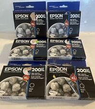 Lot of 6 New Genuine Epson 200XL Black Ink Cartridge T200XL120 In Date 2025 26 picture