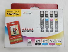 Genuine OEM Canon 226 Combo Pack Ink Cartridges & Photo Paper [NEW & SEALED] picture