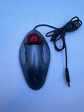 Logitech T-BC21 USB Wired Optical Trackman Red Marble Mouse Trackball WORKS picture