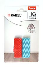2-Pack Emtec Wallpaper 16GB Flash Drive USB 2.0, Brand New in Package picture