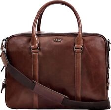 eské Charlie 15.6” Genuine Leather Laptop/MacBook Bag for Men & British Tan  picture